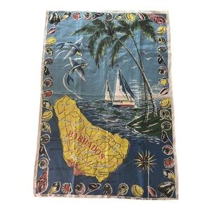Vintage Barbados Souvenir Tea Towel
